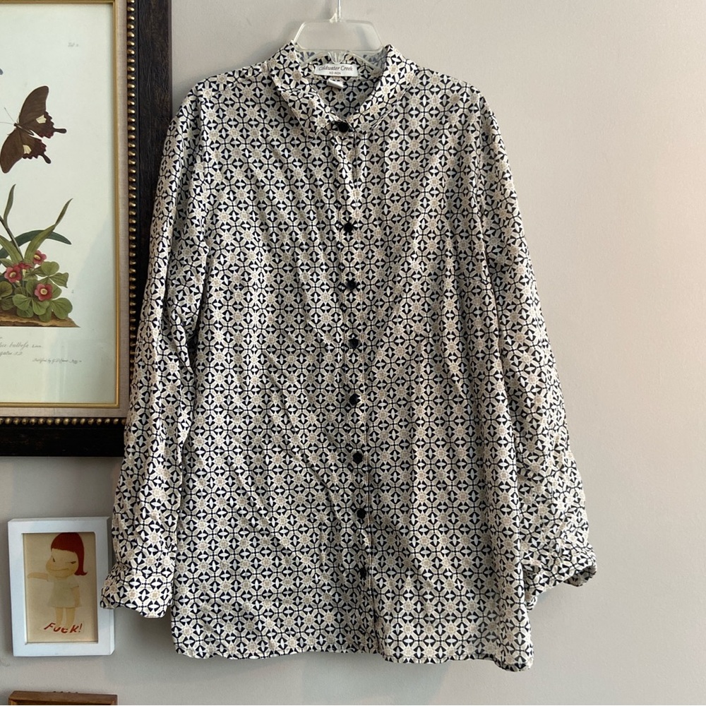 Patterned button up blouse from Coldwater Creek! Size L